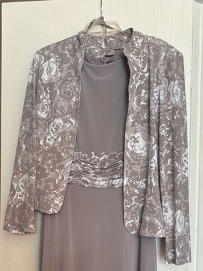 Jessica Howard Soft Taupe Maxi Evening Dress